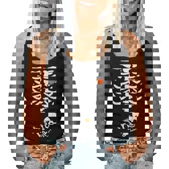 Pregnant Skeleton Halloween Maternity Costume For Mom Dad Women Tank Top - Monsterry