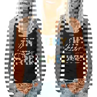 Preschool Teacher Tiny Human Tamer Cute Kindergarten Women Women Tank Top - Thegiftio