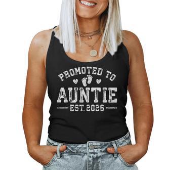 Promoted To Auntie Est 2026 Auntie To Be 1St Time Aunt Women Tank Top - Thegiftio UK