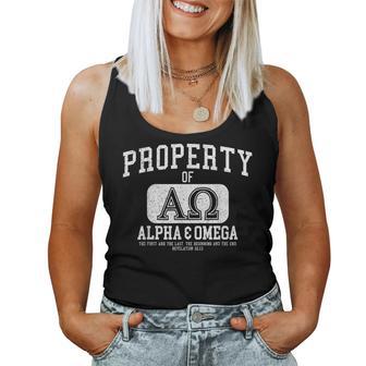 Property Of Alpha & Omega Christian Athletic Women Tank Top | Mazezy