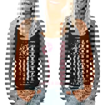 Proud New Dad New Girl Baby First Fathers Day American Flag Women Tank Top - Monsterry