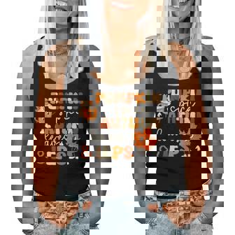 Pumpkin Spice Autumn Leaves Ieps Sped Teacher Fall Women Tank Top - Seseable