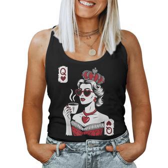Queen Of Hearts For Coffee Lovers Women Tank Top - Monsterry
