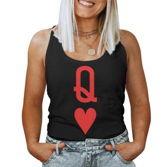 Queen Of Hearts And King Of Hearts Couples Matching Pajama Women Tank Top - Thegiftio