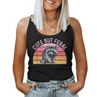 Raccoon Cute But Feral Retro Vintage For Girls Women Women Tank Top - Thegiftio UK