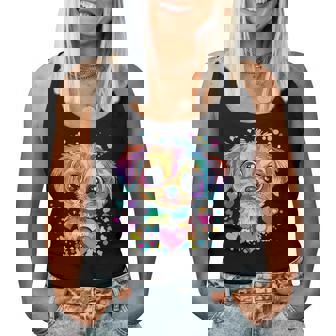 Rainbow Puppy With Hearts Women Tank Top - Thegiftio