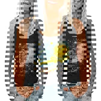 Rana Noche Estrellada Divertido Ranaan Gogh Arte Estético Meme In Mangas Camiseta sin mangas para mujer - Regaloses