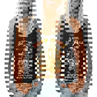 Read More Books Ghost Reading Book Teacher Halloween Women Tank Top - Seseable