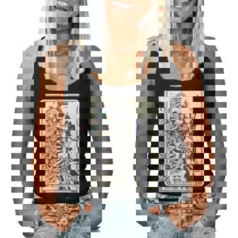 Retro Boston Terrier Mom Tarot Card Skeleton Dog Mama Women Tank Top - Monsterry