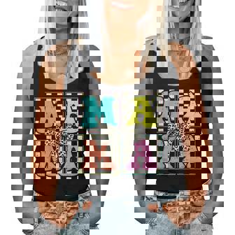 Retro Checkered Mama Coquette Bow Mother’S Day Mom Women Tank Top - Monsterry