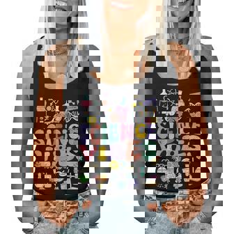 Retro Groovy Science Vibe Scientist Teacher Nerd Geek Women Tank Top - Monsterry