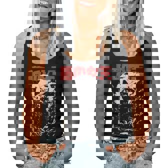 Retro Japan Aesthetic Queen Of Cats Black Monster Cat Women Tank Top - Thegiftio