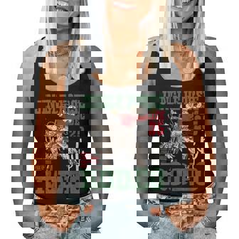 Retro Jingle Horse Rodeo Christmas Western Cowboy Women Tank Top - Thegiftio