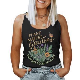 Retro Plant Native Gardens Support Local Wildlife Gardening Women Tank Top - Thegiftio UK