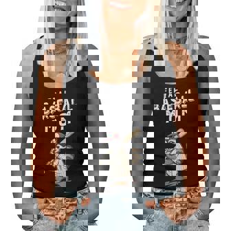 Retro Raccoon Feral Baseball Mom Trash Panda Sport Lover Women Tank Top - Monsterry