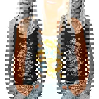 Rétro Tournesol Papillon Botanique Plante Nature Jardinage Débardeur pour femme - Cadeauxyz