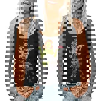 Retro Zombie Pin Up Girl Burlesque Vintage Horror Halloween Women Tank Top - Thegiftio