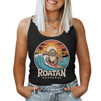 Roatan Sloth Roatan Honduras Sloth Surfing Roatan Women Tank Top - Thegiftio