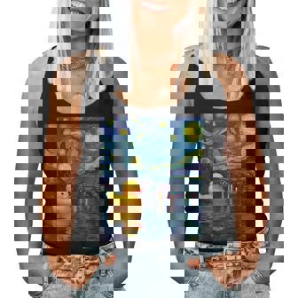 Rubber Duck Duckie Ducky Van Gogh Style Starry Night Women Tank Top | Mazezy