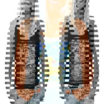 Rubber Duck Ducky Starry Night Painting Women Tank Top | Seseable CA