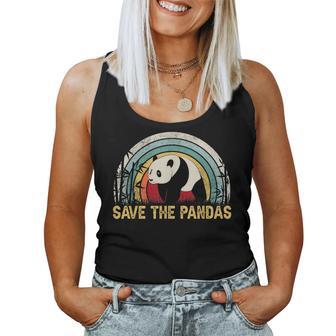 Save The Pandas Camisa Estilo Retro Panda Regalo Camiseta sin mangas para mujer - Regaloses