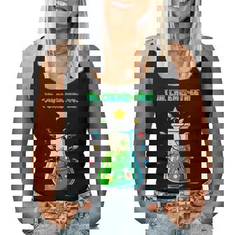 Science Teacher Christmas Science Teacher Oh Chemis-Tree Christmas Xmas Tree -Adult Black Small Women Tank Top | Mazezy