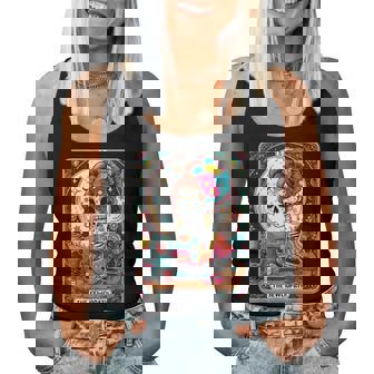 The Sew-Ciopath Tarot Card Sewing Skeleton Womens Women Tank Top - Thegiftio