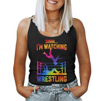 Shhh I'm Watching Wrestling Wrestling Sport Men Women Tank Top | Mazezy