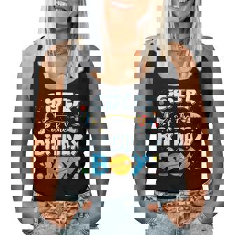 Sister Of The Birthday Boy Astronaut Family Space Planets Women Tank Top | Seseable UK