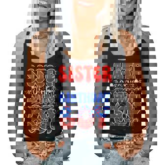 Sister Of The Birthday Boy Spider Web Family Matching Women Tank Top - Seseable