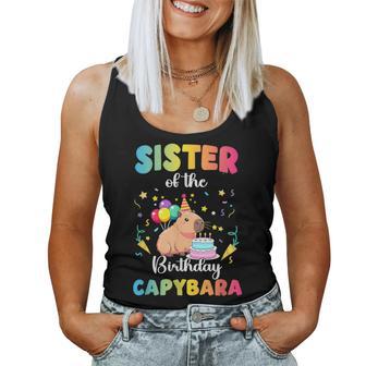 Sister Of The Birthday Girl Capybara Bday Party Family Women Tank Top - Thegiftio