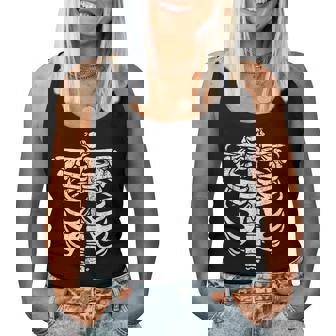 Skeleton Rib Cage Halloween Costume Skeleton Women Tank Top - Seseable