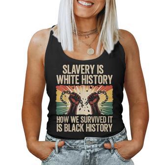 Slavery Is White History For & Black History Month Women Tank Top | Mazezy