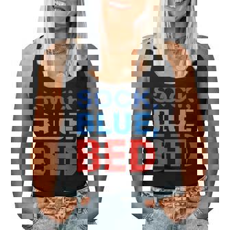 Sock Blue Bed Saying Quote Women Women Tank Top | Seseable FR