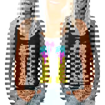 Softball 11 Year Old Ice Cream Drip 11Th Birthday Girl Bow Women Tank Top - Monsterry