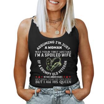 Spoiled Wife Of Grumpy Veteran Wife Queen Women Tank Top | Seseable FR