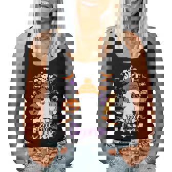 Spooky Para Crew Ghost Halloween Paraprofessional Teacher Women Tank Top - Seseable