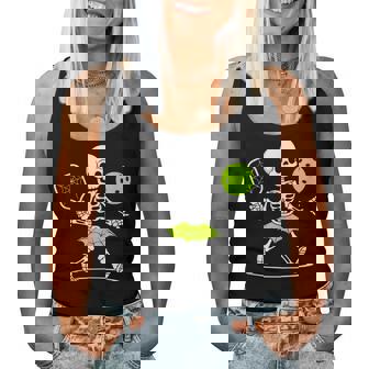 Spooky Pickleball Halloween Skeleton Women Women Tank Top - Thegiftio