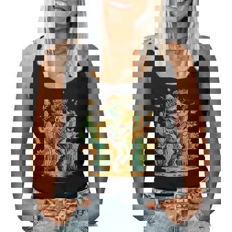 Squelette Mexicain Cinco De Mayo Avec Guitare Fleurs Cactus Débardeur pour femme - Cadeauxyz