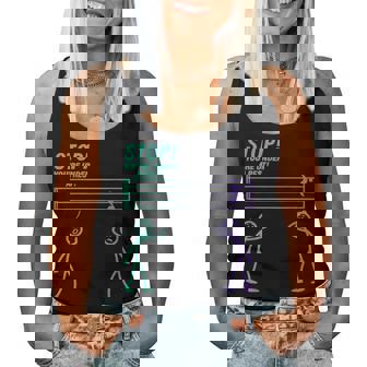 Stop You Are Under A Rest Band Teacher Joke Sheet Music Pun Women Tank Top - Seseable