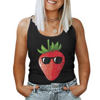 Strawberry With Sunglasses Strawberry Girl Women Tank Top - Thegiftio UK