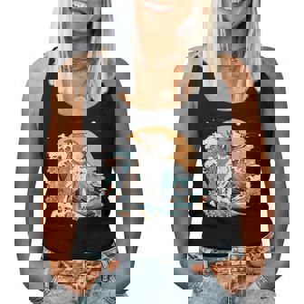 Summer Pitbull Mom Beach Fun Pitty Vibes Wave Floral Women Tank Top - Thegiftio