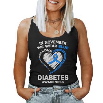 Support Type 1 Diabetes Awareness T1d Ribbon Blue Women Women Tank Top | Mazezy