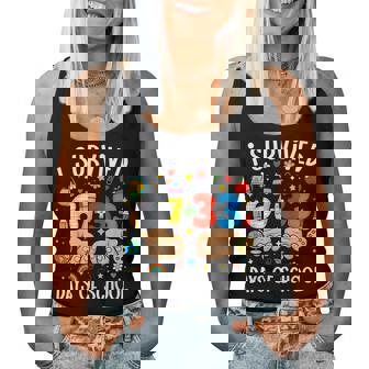 I Survived 6733 Days Of School Teacher 100 Days Of School Women Tank Top | Mazezy