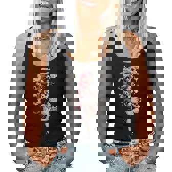 Tattoo Goth Pin-Up Girl With Skull Vintage Horror Rockabilly Women Tank Top | Seseable UK