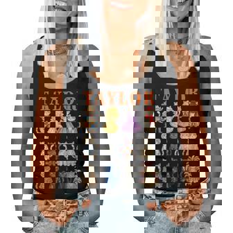 Taylor Groovy Name Cat 80'S Vintage Birthday Girls Women Tank Top | Seseable UK