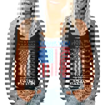 Thank You Veterans American Flag Patriotic Women Women Tank Top - Monsterry