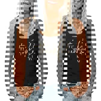 Thankful Blessed Jesus Thanksgiving Autumn Fall Christian Women Tank Top | Mazezy