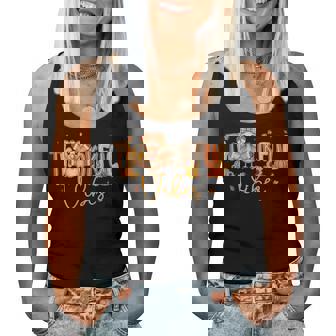 Thankful Vibes Cute Turkey Happy Thanksgiving Girls Women Tank Top | Mazezy