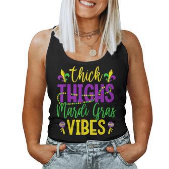 Thick Thighs Mardi Gras Vibes Parade Festival Girls Women Tank Top - Monsterry